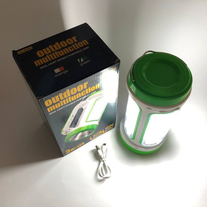 Ліхтар переносний кемпінг 6088-LED+COB з функцією PowerBank, кемпінговий світильник. Колір: зелений