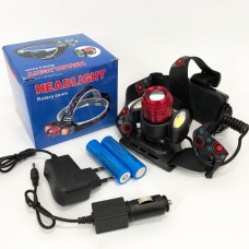 Легкий ліхтарик на голову 2117-T6+2COB, Налобний ліхтар для монтажних робіт, Потужний ліхтар на голову OT-77