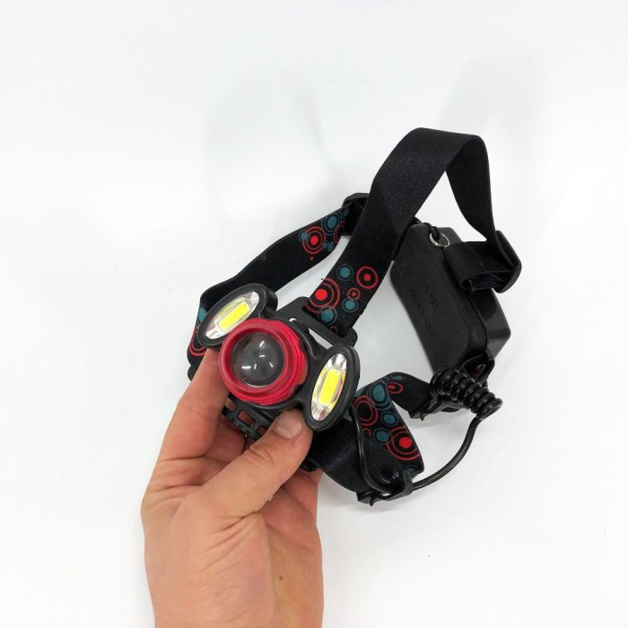 Легкий ліхтарик на голову 2117-T6+2COB, Налобний ліхтар для монтажних робіт, Потужний ліхтар на голову OT-77