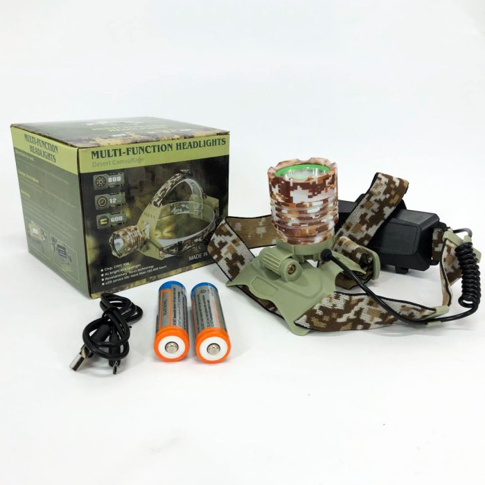 Потужний ліхтар для риболовлі 2130-T6 Military, Ліхтар для походів на лоб Налобний яскравий HO-35