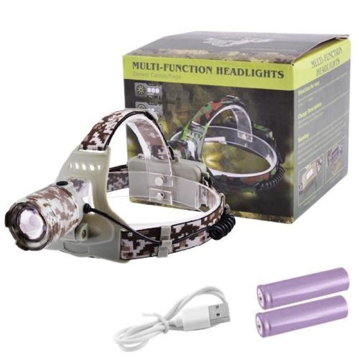 Потужний ліхтар для риболовлі 2130-T6 Military, Ліхтар для походів на лоб Налобний яскравий HO-35