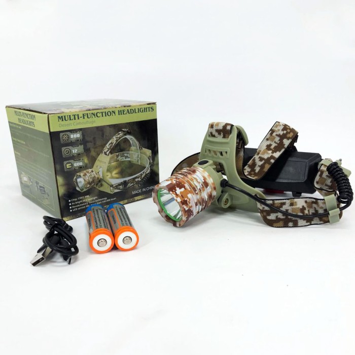 Потужний ліхтар для риболовлі 2130-T6 Military, Ліхтар для походів на лоб Налобний яскравий HO-35