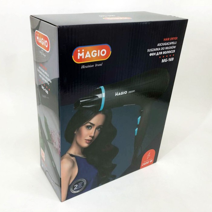 Фен з холодним і теплим режимами Magio MG-169, Фен для красивої укладки волосся для дому та салону KI-89