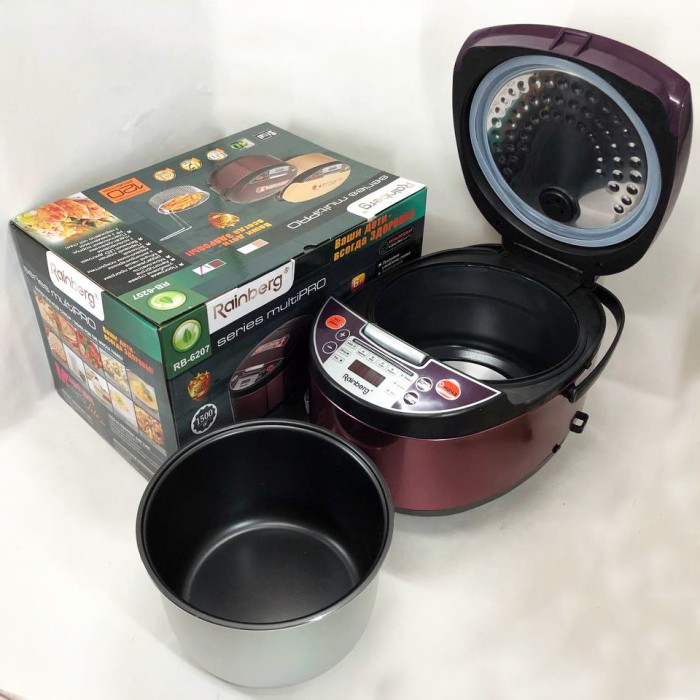 Мультиварка пароварка якісна Rainberg RB-6207 1500 Вт 6 л, Мультиварка 5 л, Кашеварки GD-31