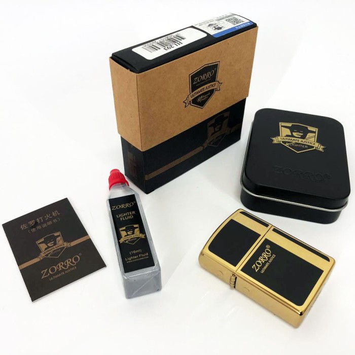 Стильна запальничка в подарунок Zorro, Подарункові прикольні запальнички, Запальнички бензинові KI-21