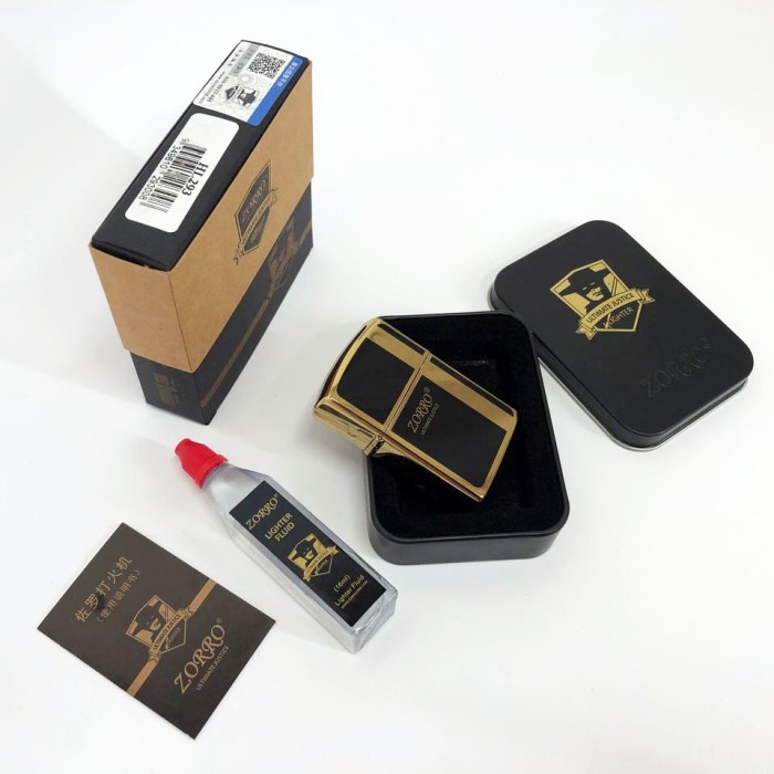 Стильна запальничка в подарунок Zorro, Подарункові прикольні запальнички, Запальнички бензинові KI-21