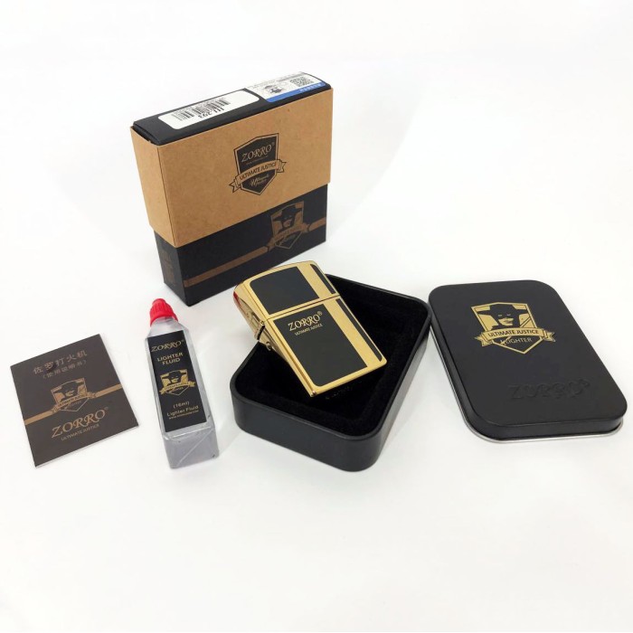 Стильна запальничка в подарунок Zorro, Подарункові прикольні запальнички, Запальнички бензинові KI-21