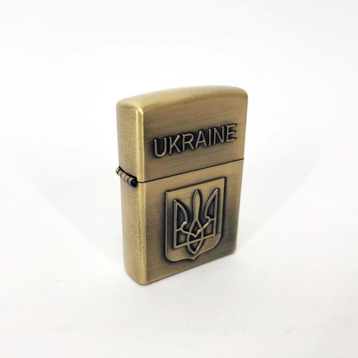 Вітрозахисна запальничка герб Украины 4410, Подарунок запальничка хлопцеві., Запальничка NA-907 в подарунок