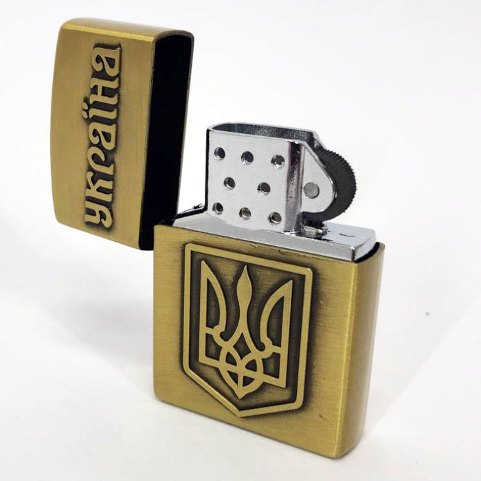 Запальничка кремнієва патріотична Україна 4550. Колір: золотий EU-24