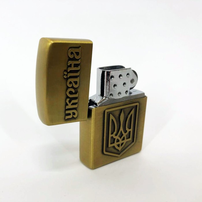 Запальничка кремнієва патріотична Україна 4550. Колір: золотий FE-66