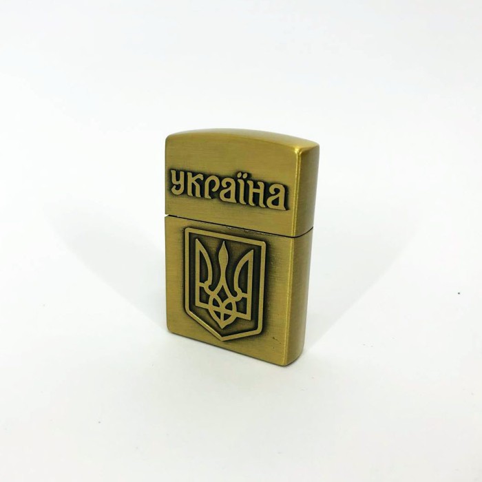Запальничка кремнієва патріотична Україна 4550. Колір: золотий VI-13