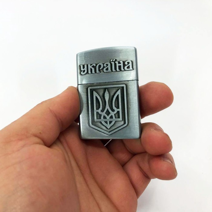 Запальничка кремнієва патріотична Україна 4550. Колір: срібний FX-48