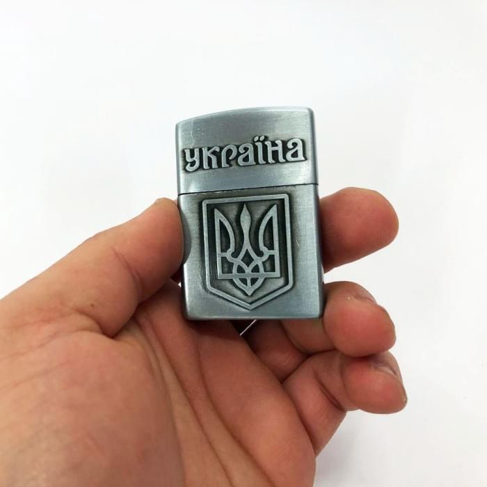 Запальничка кремнієва патріотична Україна 4550. LB-107 Колір: срібний