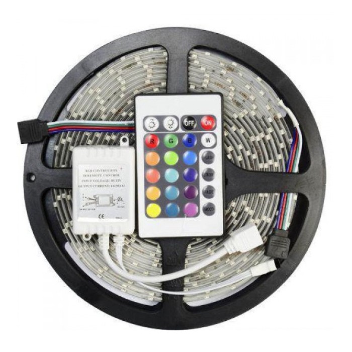 Світлодіодна стрічка SMD 5050 RGB LED 2м IP65 з пультом та блоком живлення USB, 2м, Стрічка світлодіодна 5050