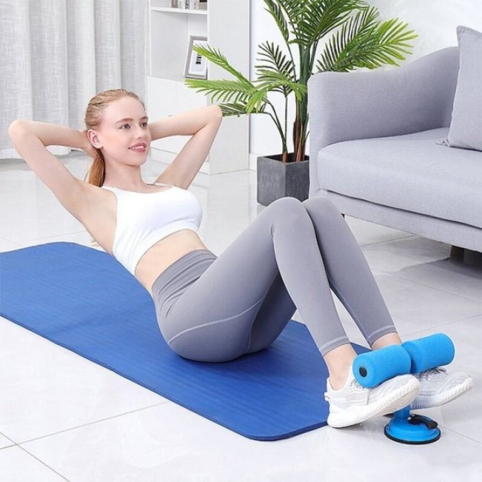 Тренажер для преса для підлоги Lesko MJ-034 на присосках. Колір: блакитний DW-27