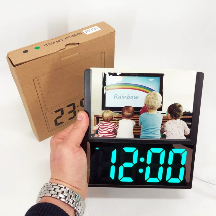 Настільний годинник з led підсвічуванням, Світлодіодне табло годинник Настільний для дому TY-35