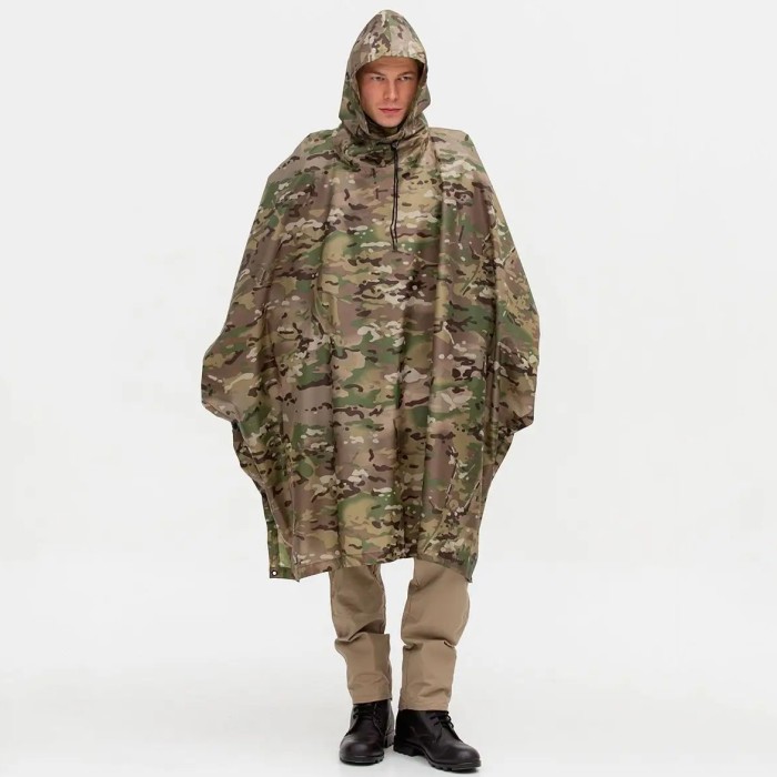 Легкий військовий дощовик, Тактичний дощовик плащ намет пончо, Військовий плащ від дощу TK-31