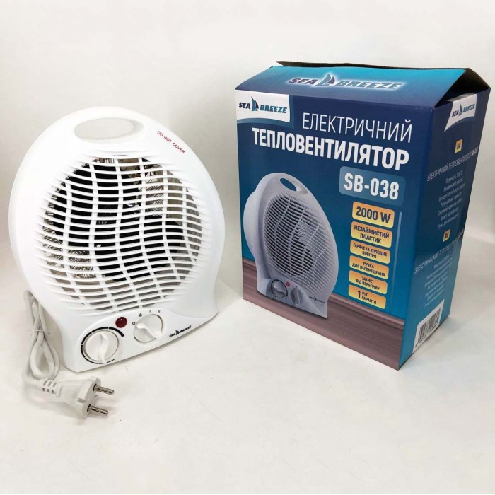 Тепловентилятор 2кв SeaBreeze SB-038 2000 Вт, Портативний обігрівач в розетку, Переносний обігрівач IA-96