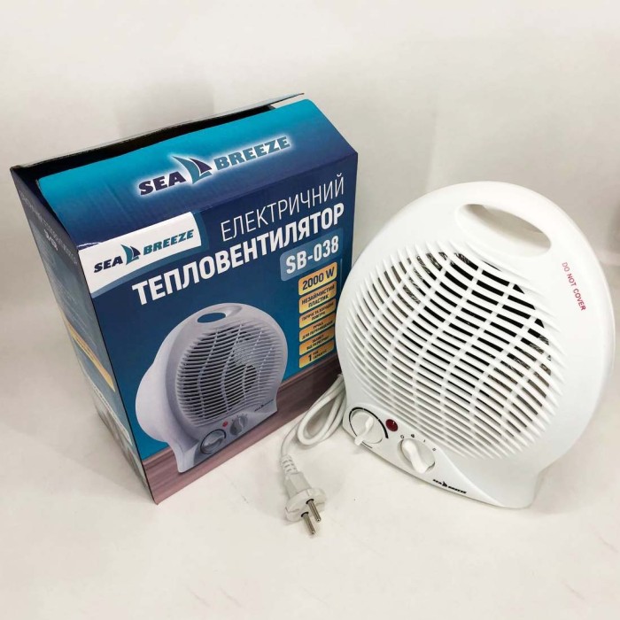 Тепловентилятор 2кв SeaBreeze SB-038 2000 Вт, Портативний обігрівач в розетку, Переносний обігрівач IA-96