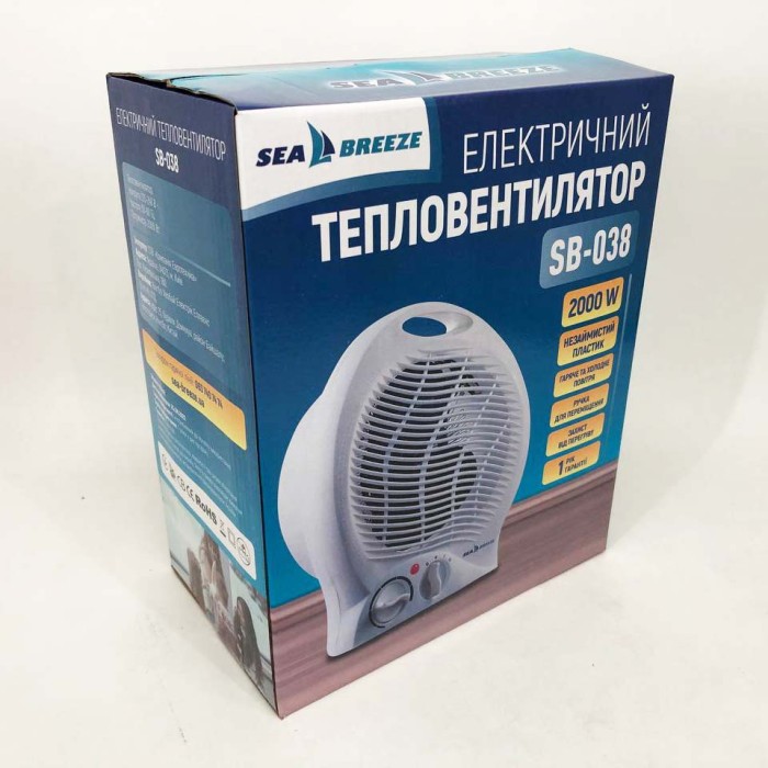 Тепловентилятор підлоговий обігрівач SeaBreeze SB-038 2000 Вт, Обігрівач для дому, TW-581 Обігрівач домашній
