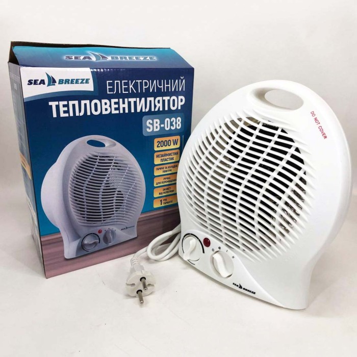 Тепловентилятор підлоговий обігрівач SeaBreeze SB-038 2000 Вт, Обігрівач для дому, TW-581 Обігрівач домашній