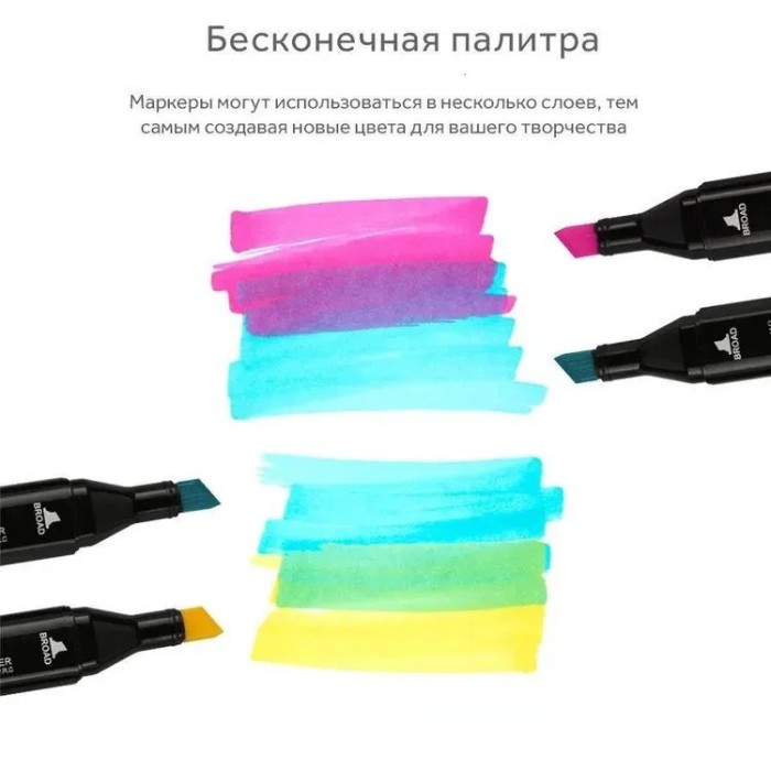 Набір двосторонніх маркерів різних кольорів 24 шт, Маркери для скетчингу набір, Маркери для дизайнерів WX-79