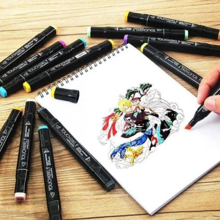 Маркер двосторонній на спиртовій основі sketchmarker 60 шт, Набір двосторонніх маркерів HO-397 для дівчаток