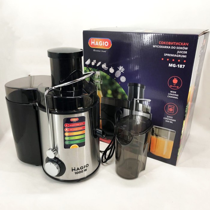Соковижималка на склянку MAGIO MG-187 1000 Вт, Соковижималка для твердих овочів і фруктів AD-48