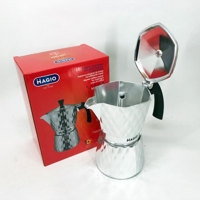 Кавоварка для приготування гейзерного типу Magio MG-1004 300 мл, Кавоварка гейзерна мокко NT-84