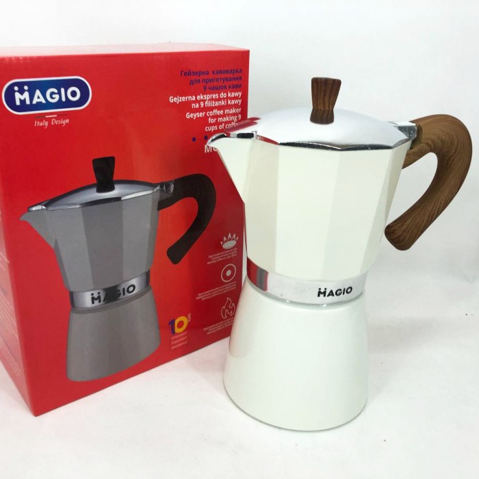 Кавоварка для плити Magio MG-1009 450 мл, Гейзерна кавоварка 3 чашки, Гейзерна турка UC-828 для кави
