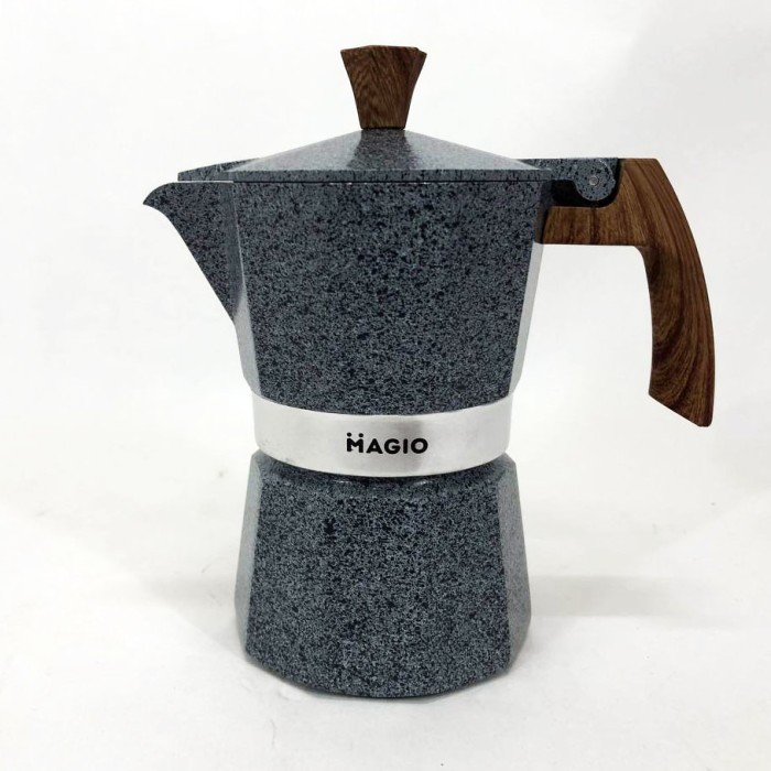 Кавоварка гейзерна для електричної плити оптом в УкраїніСтильна гейзерна кавоварка з нержавійки варіння для Кава з ергономічною ручкою PL-94