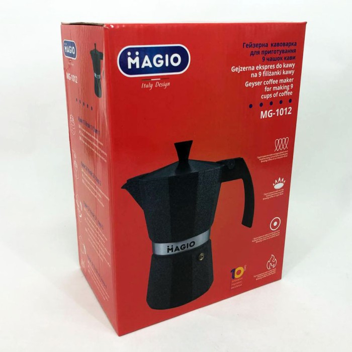 Гейзерна кавоварка Magio MG-1012 450 мл, кавоварка для дому, турка гейзерна для кави, кавник гейзерний