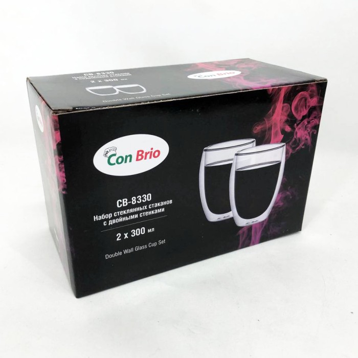 Склянки з подвійним склом, Чашки для кави подвійні, Набір склянок з подвійним склом 2 шт MS-80