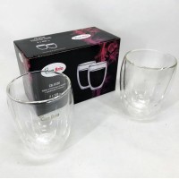 Прозорі склянки з подвійним дном Con Brio CB-8330-2 300 мл 2 шт, Склянки і чашки з подвійним дном OE-25