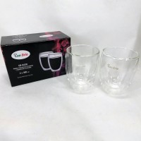 Скляні чашки з подвійними стінками набір 2шт, Ексклюзивна чашка з подвійними стінками GF-77