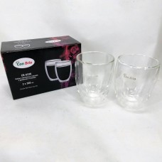 Скляні чашки з подвійними стінками набір 2шт, Ексклюзивна чашка з подвійними стінками GF-77
