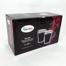 Подвійна склянка для кави Con Brio CB-8535-2 350 мл 2 шт, Склянки з подвійним дном QX-41