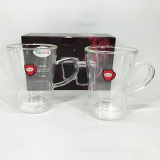 Скляні чашки з подвійними стінками набір 2шт Con Brio CB-8535-2 350 мл 2 шт, Склянки для чаю подвійні LP-56