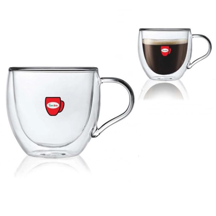 Набір чашок з подвійним дном для кави, Подвійні скляні чашки для напоїв, Склянки з подвійним склом EA-19