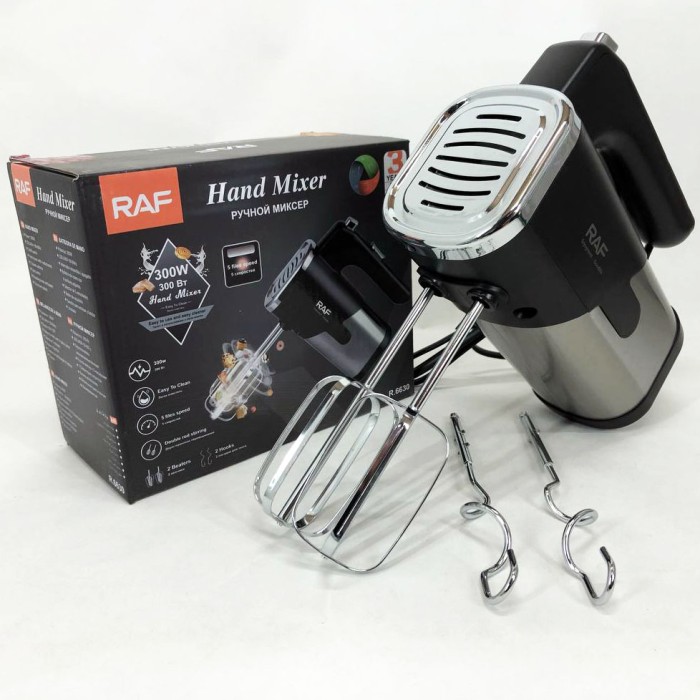 Потужний міксер для дому ручний RAF R-6630 300 Вт, Міксер двовіночковий побутовий AU-62