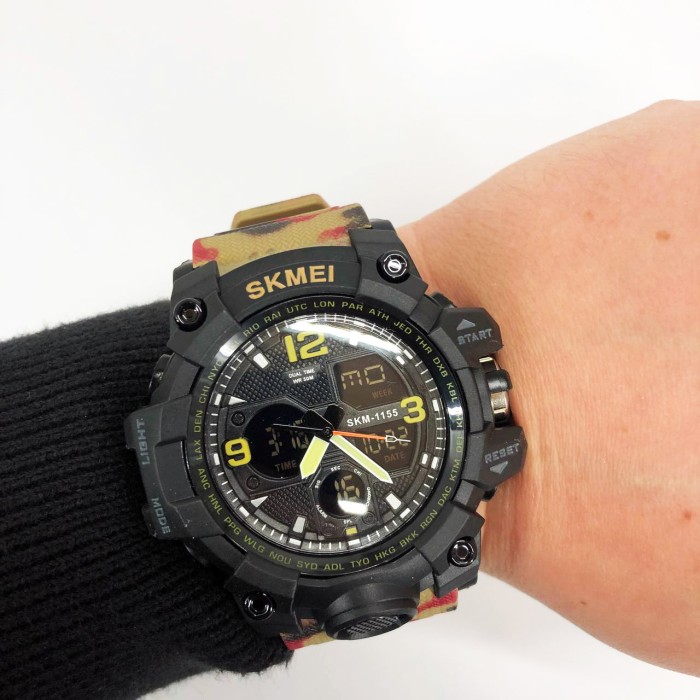 Електронний вологозахищений наручний годинник SKMEI 1155BAG, Сучасний військовий годинник GF-69