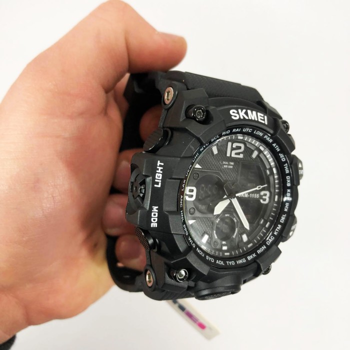 Цифровий годинник для активного способу життя SKMEI 1155BBK, Годинник армійський оригінал SZ-68