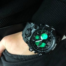 Захисні тактичні годинники SKMEI 1155BBK, Багатофункціональні військові годинники SD-76