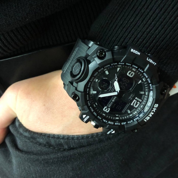 Захисні тактичні годинники SKMEI 1155BBK, Багатофункціональні військові годинники SD-76