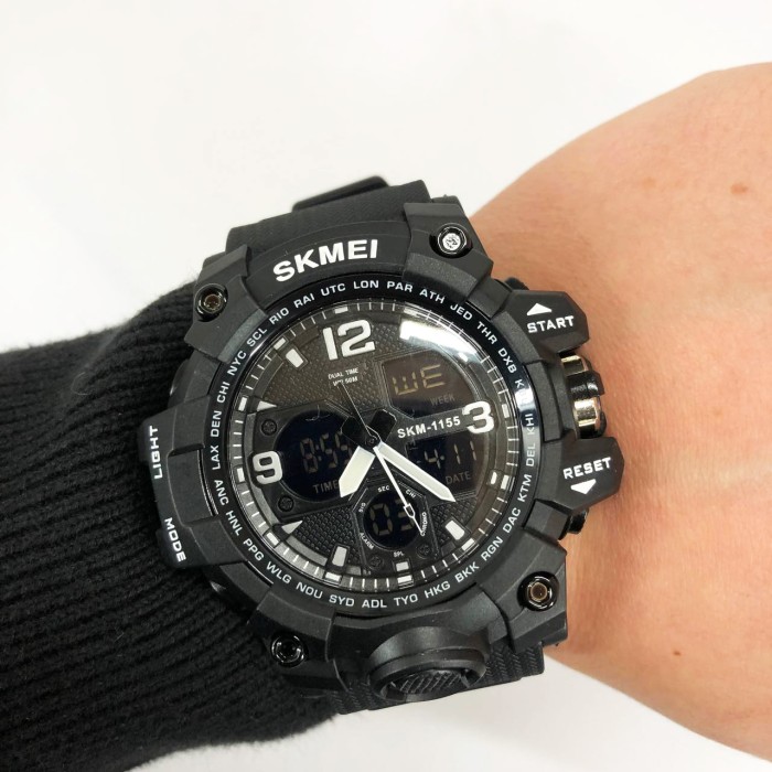 Захисні тактичні годинники SKMEI 1155BBK, Багатофункціональні військові годинники SD-76