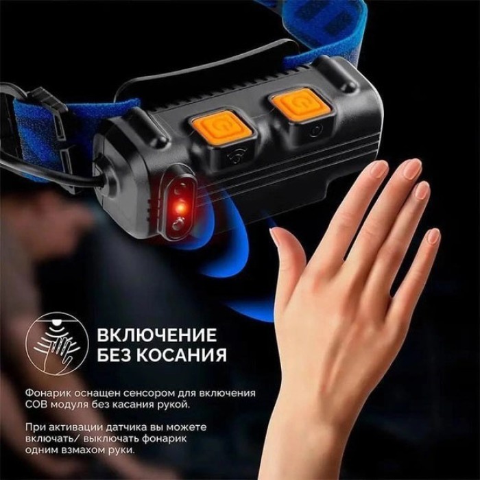 Світлодіодний ліхтар з кріпленням на голову BL-W691-2COB, Ліхтар на голову з вбудованим акумулятором FX-10