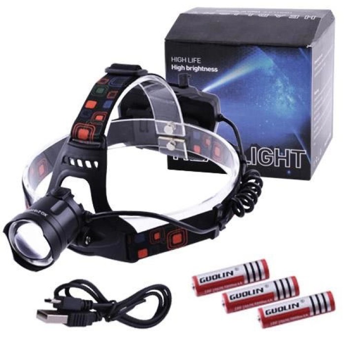 Ліхтарик налобний потужний X-Balong, Налобний ліхтар з акумулятором, Ліхтар на лоб потужний RA-63