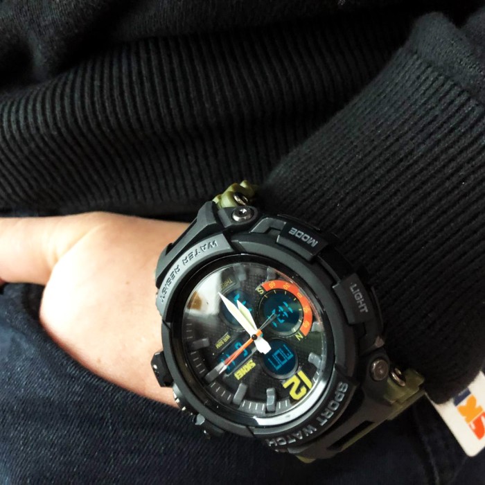 Військові годинники з батарейкою, Годинники для чоловіків з водозахистом спортивні скмей HO-54