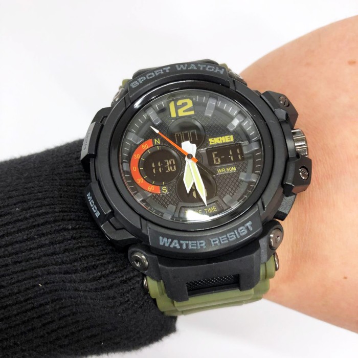 Військові годинники з батарейкою, Годинники для чоловіків з водозахистом спортивні скмей HO-54