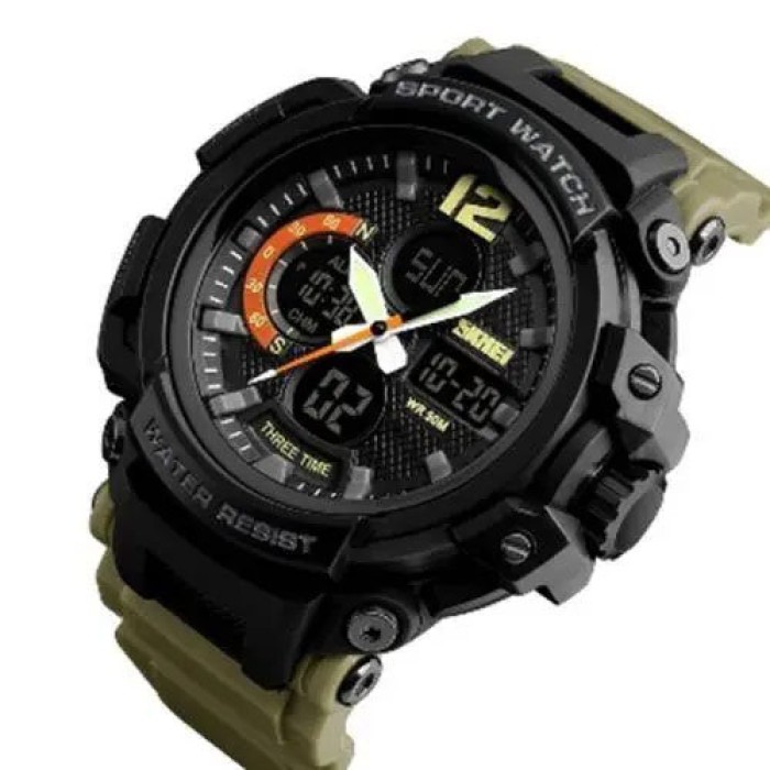 Годинник армійський для ЗСУ SKMEI 1343KH KHAKI, Стильний тактичний годинник для чоловіка EJ-61